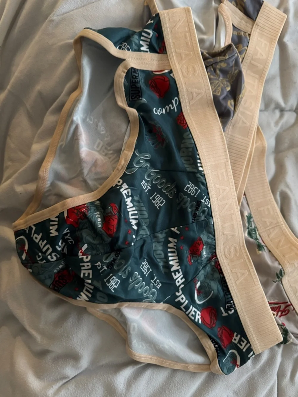 Fantasia Men's 3-Pack Printed Briefs - Teal, White, Gray